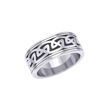 We are connected as one ~ Sterling Silver Celtic Knotwork Spinner Ring TRI767 - Jewelry